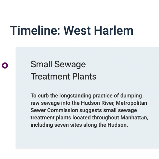 Screenshot of the West Harlem Timeline