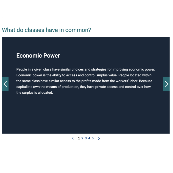 Screenshot "What do classes have in common?" text slideshow